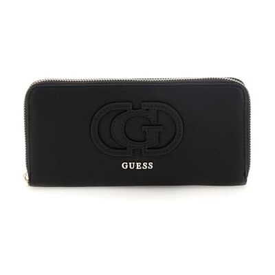 GUESS Calebra Grand portefeuille zippé pour femme avec fermeture éclair, pochette, noir GUESS Calebra Grand portefeuille zippé pour femme avec fermeture éclair, pochette, noir