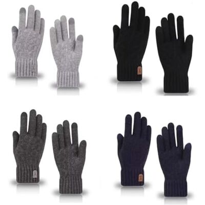 FNBDDX Gants tricotés sans doigts for l'hiver, épais et chauds, for écran tactile, for hommes femmes, gants à demi-doigts for étudiants(4pcs-2) FNBDDX Gants tricotés sans doigts for l'hiver, épais et chauds, for écran tactile, for hommes femmes, gants à demi-doigts for étudiants(4pcs-2)