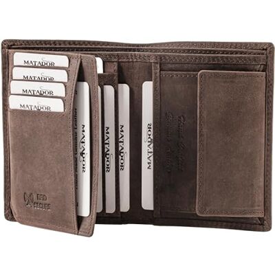 MATADOR Portefeuille élégant pour homme #VIGO en cuir avec boîte cadeau élégante, protection RFID, nombreux compartiments pour cartes MATADOR Portefeuille élégant pour homme #VIGO en cuir avec boîte cadeau élégante, protection RFID, nombreux compartiments pour cartes