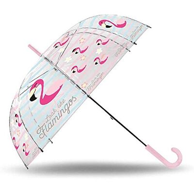 Kids Licensing Parapluie Flamingo Transparent Auto 20'' Fibre Verre, Multicolore, 80 cm (KL10094) Kids Licensing Parapluie Flamingo Transparent Auto 20'' Fibre Verre, Multicolore, 80 cm (KL10094)