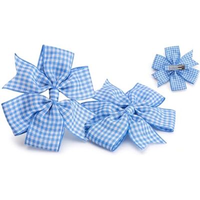 My Ribbon Laces Lot de 2 pinces à cheveux vichy bleues avec nœuds Idéales pour les filles Assorties à l'uniforme de la rentrée scolaire My Ribbon Laces Lot de 2 pinces à cheveux vichy bleues avec nœuds Idéales pour les filles Assorties à l'uniforme de la rentrée scolaire