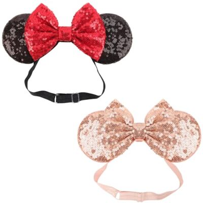 DRESHOW Minnie Oreilles Bandeaux Souris Oreilles Paillettes Arc Bandeaux Ajustable élastique Bandeau Paillettes Fête Décoration Costume Cosplay pour Femmes DRESHOW Minnie Oreilles Bandeaux Souris Oreilles Paillettes Arc Bandeaux Ajustable élastique Bandeau Paillettes Fête Décoration Costume Cosplay pour Femmes