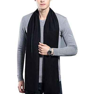 IBLUELOVER Écharpe Homme Foulard Cachemire Pashmina Châle Unisexe Vintage Étole Classic Luxueux Vogue Longue Cache-col Écharpe Chaud Convient Automne Hiver Cadeau de Noël 180×30cm Offre Broche, Noir IBLUELOVER Écharpe Homme Foulard Cachemire Pashmina Châle Unisexe Vintage Étole Classic Luxueux Vogue Longue Cache-col Écharpe Chaud Convient Automne Hiver Cadeau de Noël 180×30cm Offre Broche, Noir