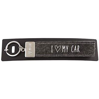 Depesche 004298-020 Porte-clés en Feutre avec Boucle en métal gravé et Inscription culte I Love My Car, Gris, env. 18,7 x 4,4 x 1 cm Depesche 004298-020 Porte-clés en Feutre avec Boucle en métal gravé et Inscription culte I Love My Car, Gris, env. 18,7 x 4,4 x 1 cm