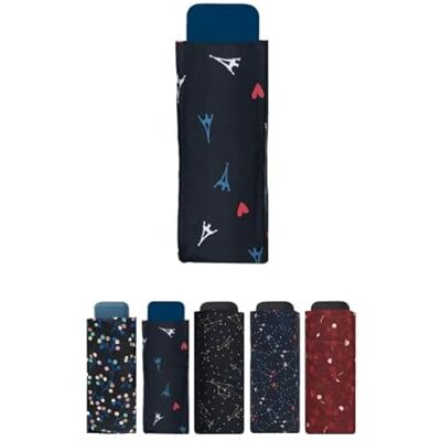 SMATI Mini Parapluie pliant compact Taille Poche 18cm, résistant au vent, 200g ultra léger, manuel, Parapluie de voyage, Parapluie Femme, Motif Tour Eiffel SMATI Mini Parapluie pliant compact Taille Poche 18cm, résistant au vent, 200g ultra léger, manuel, Parapluie de voyage, Parapluie Femme, Motif Tour Eiffel
