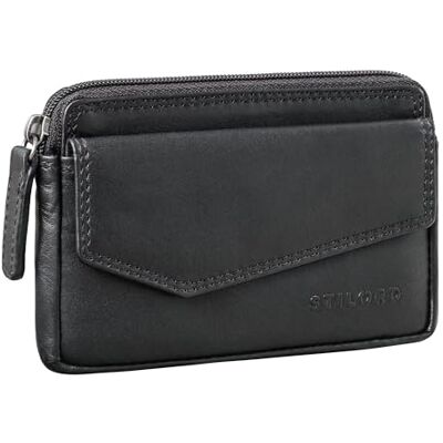 STILORD Cruz Étui à clés vintage en cuir avec compartiments pour cartes RFID, étui à clés en cuir véritable pour clés de voiture et cartes de crédit, Noir , S, Porte-monnaie STILORD Cruz Étui à clés vintage en cuir avec compartiments pour cartes RFID, étui à clés en cuir véritable pour clés de voiture et cartes de crédit, Noir , S, Porte-monnaie