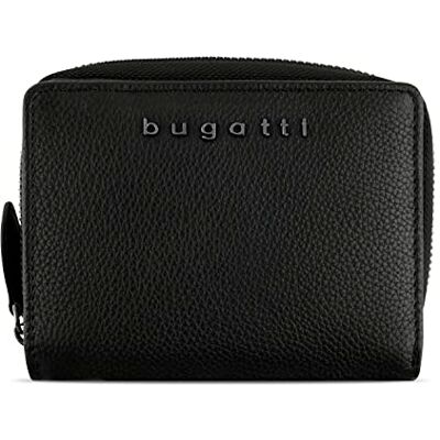 bugatti Bella porte-monnaie à fermeture à glissière lisse, RFID, noir bugatti Bella porte-monnaie à fermeture à glissière lisse, RFID, noir