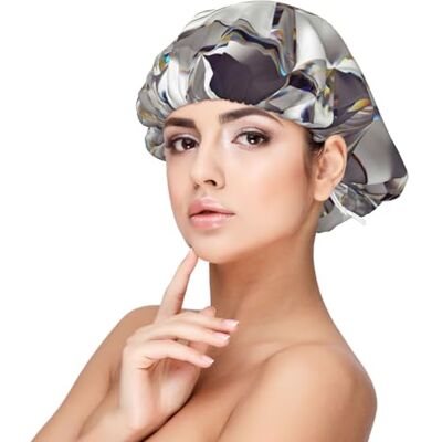 Poadnly Imprimé à motif de cristaux et diamants scintillants,Bonnet de nuit en satin pour adulte Bonnet de nuit élastique pour femme, couvre-cheveux de nuit Poadnly Imprimé à motif de cristaux et diamants scintillants,Bonnet de nuit en satin pour adulte Bonnet de nuit élastique pour femme, couvre-cheveux de nuit