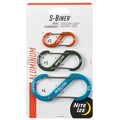 Nite Ize SBA234-A2-R6 Mousqueton double pour clés et équipement Orange/Olive/Bleu Nite Ize SBA234-A2-R6 Mousqueton double pour clés et équipement Orange/Olive/Bleu