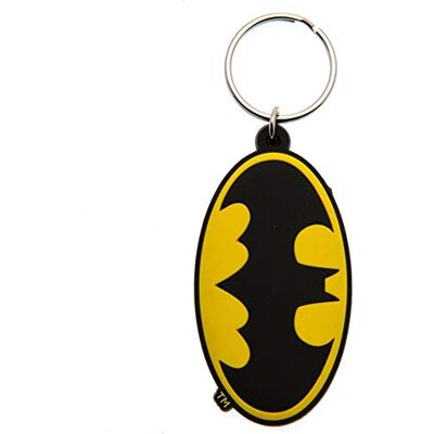 Pyramid DC Comics Batman Porte-clés en caoutchouc Noir et jaune 4 x 6 x 1,3 cm, Noir/Jaune, 4 x 6 x 1.3 cm Pyramid DC Comics Batman Porte-clés en caoutchouc Noir et jaune 4 x 6 x 1,3 cm, Noir/Jaune, 4 x 6 x 1.3 cm