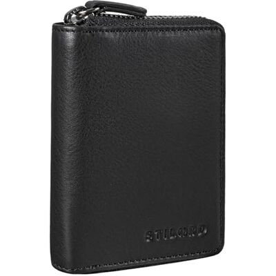 STILORD "Kelsie" Pochette Porte Clef Cuir 3-en-1 Porte-clés Mini Porte-Monnaie et Porte-Cartes en Cuir Vintage Couleur:noir STILORD "Kelsie" Pochette Porte Clef Cuir 3-en-1 Porte-clés Mini Porte-Monnaie et Porte-Cartes en Cuir Vintage Couleur:noir