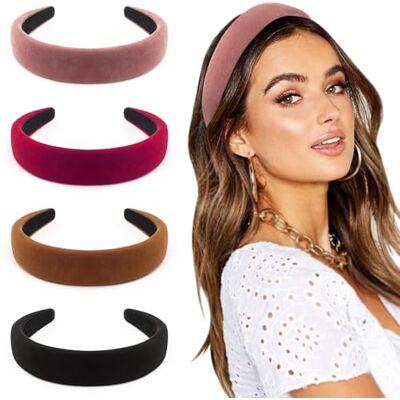 DRESHOW 4 Pièces Bandeaux pour Femmes et Filles Velours Doux Bandeau Mode Boho Large Barrettes à cheveux Non glissant Cheveux Accessoires DRESHOW 4 Pièces Bandeaux pour Femmes et Filles Velours Doux Bandeau Mode Boho Large Barrettes à cheveux Non glissant Cheveux Accessoires