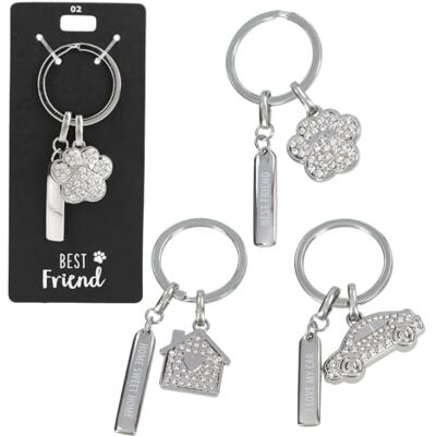 Depesche 0013720.13 Glamour Porte-clés en métal, porte-bonheur avec couronne, anneau porte-clés et message d'amour à offrir Depesche 0013720.13 Glamour Porte-clés en métal, porte-bonheur avec couronne, anneau porte-clés et message d'amour à offrir