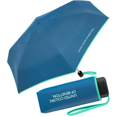 United Benetton Ultra Mini Parapluie de poche plat solide, Riviera, 88 cm United Benetton Ultra Mini Parapluie de poche plat solide, Riviera, 88 cm