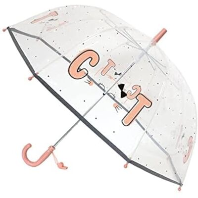 SMATI SMARTBULLE Parapluie Enfant Transparent Cloche Bordure réfléchissante : Résistant au vent ; Diamètre=71cm ; ouverture manuel ; Parapluie Fille ; Motif : PETIT CHAT SMATI SMARTBULLE Parapluie Enfant Transparent Cloche Bordure réfléchissante : Résistant au vent ; Diamètre=71cm ; ouverture manuel ; Parapluie Fille ; Motif : PETIT CHAT