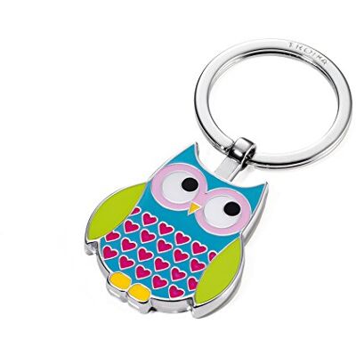 TROIKA Porte-clés ROSY KR14-13/BL Chromé brillant Porte-clés « Hibou » L'original de , multicolore, 8 cm, Porte-clés TROIKA Porte-clés ROSY KR14-13/BL Chromé brillant Porte-clés « Hibou » L'original de , multicolore, 8 cm, Porte-clés