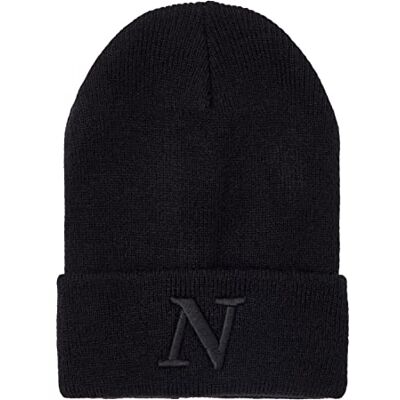 NAME IT Bestseller A/S Nknmalik Knit Beanie Noos Chapeau Unisexe Adulte, noir, 48/49 NAME IT Bestseller A/S Nknmalik Knit Beanie Noos Chapeau Unisexe Adulte, noir, 48/49