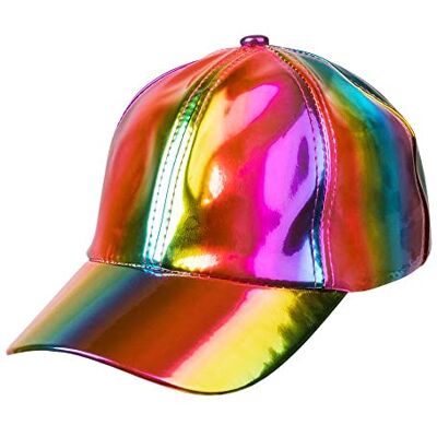 Boland 04299 – Bonnet holo holographique casquette de baseball chapeau rappeur fête à thème, carnaval Boland 04299 – Bonnet holo holographique casquette de baseball chapeau rappeur fête à thème, carnaval