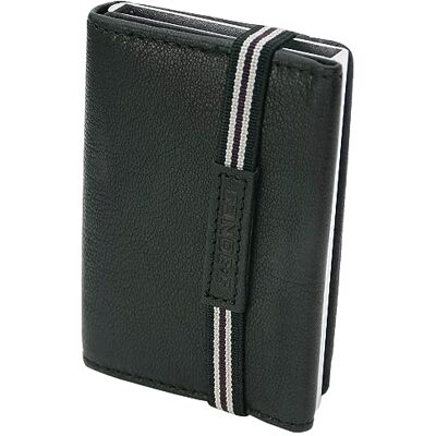 J JONES JENNIFER JONES J.Jones Mini portefeuille fin en cuir véritable avec compartiment à monnaie et protection RFID, avec étui pop-up, Noir J JONES JENNIFER JONES J.Jones Mini portefeuille fin en cuir véritable avec compartiment à monnaie et protection RFID, avec étui pop-up, Noir