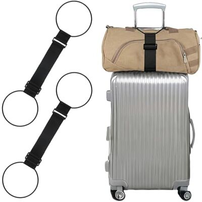 Sikweny 2 pièces sangle de valise élastique en caoutchouc haute élasticité élastique pour valise, boucle réglable, ceinture pour Luggage, haute résistance, activités de plein air, déménagement Sikweny 2 pièces sangle de valise élastique en caoutchouc haute élasticité élastique pour valise, boucle réglable, ceinture pour Luggage, haute résistance, activités de plein air, déménagement