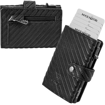 MATADOR Miami Slim Wallet Étui pour cartes de crédit en cuir avec porte-cartes pop-up Avec protection RFID et compartiment à monnaie Mini portefeuille Petit portefeuille pour homme avec boîte MATADOR Miami Slim Wallet Étui pour cartes de crédit en cuir avec porte-cartes pop-up Avec protection RFID et compartiment à monnaie Mini portefeuille Petit portefeuille pour homme avec boîte