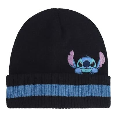Disney Stitch Beanie Hat, Peek-A-Boo Striped Winter Knit Cap with Cuff, Multi, One Size Disney Stitch Beanie Hat, Peek-A-Boo Striped Winter Knit Cap with Cuff, Multi, One Size