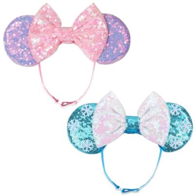 DRESHOW Minnie Oreilles Bandeaux Souris Oreilles Paillettes Arc Bandeaux Ajustable élastique Bandeau Paillettes Fête Décoration Costume Cosplay pour Femmes DRESHOW Minnie Oreilles Bandeaux Souris Oreilles Paillettes Arc Bandeaux Ajustable élastique Bandeau Paillettes Fête Décoration Costume Cosplay pour Femmes