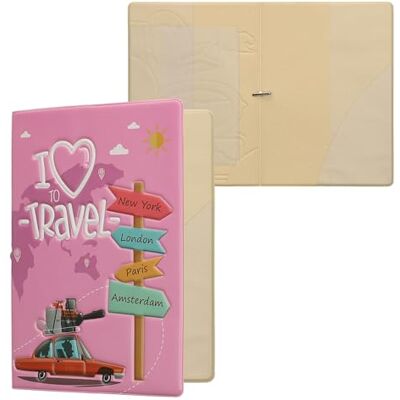 kwmobile Porte-passeport Voyage Étui à Rabat avec Fermeture Élastique Protège-passeport ou Carte d'Identité blanc-vert-rose pâle kwmobile Porte-passeport Voyage Étui à Rabat avec Fermeture Élastique Protège-passeport ou Carte d'Identité blanc-vert-rose pâle