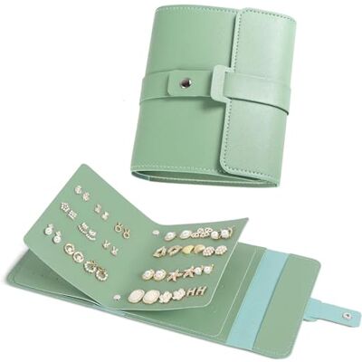 JYSNOW Boîte à bijoux de voyage, indispensable pour les voyages, vert Matériau PU Résistant à l'eau Ouverture et fermeture simples Grande capacité pour stocker différents petits bijoux JYSNOW Boîte à bijoux de voyage, indispensable pour les voyages, vert Matériau PU Résistant à l'eau Ouverture et fermeture simples Grande capacité pour stocker différents petits bijoux