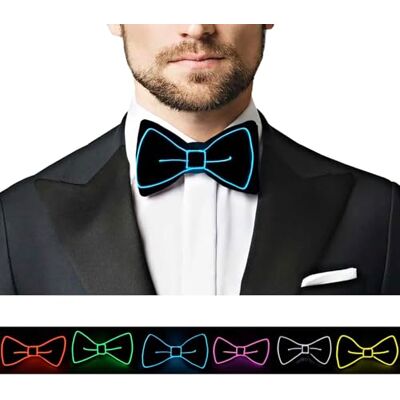 SOUTHSKY Nœud papillon fantaisie à LED Accessoires de déguisement pour fête, rave, anniversaire, mariage, festival, Halloween, Noël, cosplay (bleu) SOUTHSKY Nœud papillon fantaisie à LED Accessoires de déguisement pour fête, rave, anniversaire, mariage, festival, Halloween, Noël, cosplay (bleu)