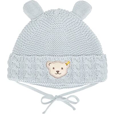 Steiff Basic Baby Bonnet, Bleu céleste, 49 Mixte bébé Steiff Basic Baby Bonnet, Bleu céleste, 49 Mixte bébé