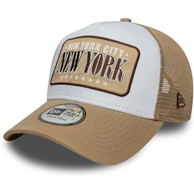 New Era Casquette de baseball 9Forty Trucker Location Patch pour adulte Beige clair New Era Casquette de baseball 9Forty Trucker Location Patch pour adulte Beige clair