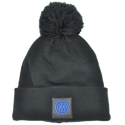 Inter Chapeau PONPON Maille Patch Cuir 153466, Noir, taille unique Inter Chapeau PONPON Maille Patch Cuir 153466, Noir, taille unique