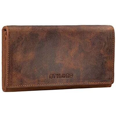 STILORD "Marquesa" Portefeuille Femme Cuir RFID – Grande Bourse Vintage avec Blocage NFC, Nombreux Compartiments, Cadeau en Cuir Véritable Couleur:aneto-marron STILORD "Marquesa" Portefeuille Femme Cuir RFID – Grande Bourse Vintage avec Blocage NFC, Nombreux Compartiments, Cadeau en Cuir Véritable Couleur:aneto-marron