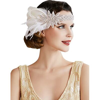 BABEYOND 1920s Bandeau de Plumes pour Femme Style Années 20 Bandeau à Cheveux Charleston Accessoire de Déguisement Taille Unique Vert Foncé BABEYOND 1920s Bandeau de Plumes pour Femme Style Années 20 Bandeau à Cheveux Charleston Accessoire de Déguisement Taille Unique Vert Foncé