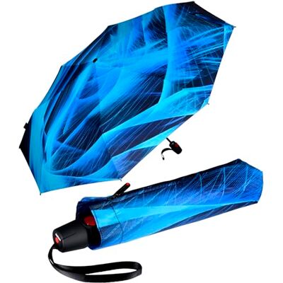 Knirps Parapluie de poche T.200 Duomatic Solids Automatique rétractable Pliable Résistant aux intempéries Coupe-vent, Spheres Topaz, 98 cm Knirps Parapluie de poche T.200 Duomatic Solids Automatique rétractable Pliable Résistant aux intempéries Coupe-vent, Spheres Topaz, 98 cm