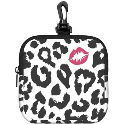 Poadnly Imprimé animal avec forme de baiser, sac de rangement carré à fermeture éclair, porte-monnaie en néoprène, petits portefeuilles, pochette à monnaie, porte-monnaie Poadnly Imprimé animal avec forme de baiser, sac de rangement carré à fermeture éclair, porte-monnaie en néoprène, petits portefeuilles, pochette à monnaie, porte-monnaie