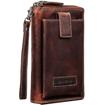STILORD "Kieran" Portefeuille de Voyage en Cuir Porte-monnaie XL avec Poche pour Téléphone Portable Poche au Poignet Bloqueur RFID Cuir Véritable Vintage Couleur:salerno marron STILORD "Kieran" Portefeuille de Voyage en Cuir Porte-monnaie XL avec Poche pour Téléphone Portable Poche au Poignet Bloqueur RFID Cuir Véritable Vintage Couleur:salerno marron