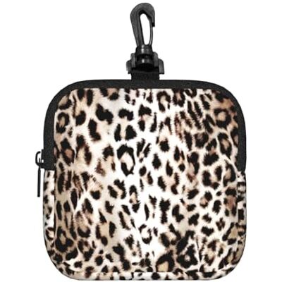Poadnly Motif léopard, sac de rangement carré à fermeture éclair, porte-monnaie en néoprène, petit portefeuille, pochette à monnaie, porte-monnaie Poadnly Motif léopard, sac de rangement carré à fermeture éclair, porte-monnaie en néoprène, petit portefeuille, pochette à monnaie, porte-monnaie