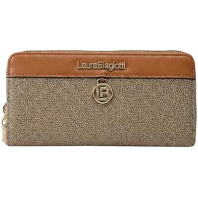 Laura Biagiotti Grand portefeuille femme en PU, effet mosaïque, avec porte-monnaie et boîte cadeau, Cuir, Classico, Ouverture à rabat et fermeture éclair Laura Biagiotti Grand portefeuille femme en PU, effet mosaïque, avec porte-monnaie et boîte cadeau, Cuir, Classico, Ouverture à rabat et fermeture éclair
