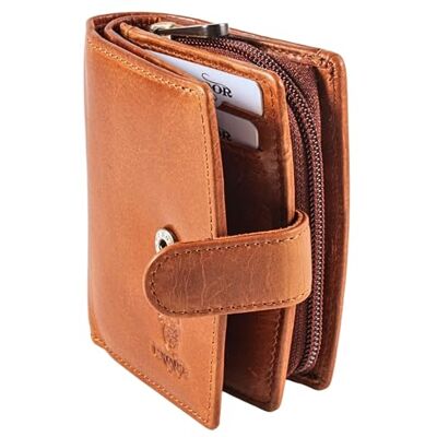 MATADOR Valencia MINI Petit portefeuille pour femme En cuir Avec boîte cadeau élégante Avec bloqueur RFID Mini portefeuille de luxe Nombreux compartiments pour cartes Marron vintage MATADOR Valencia MINI Petit portefeuille pour femme En cuir Avec boîte cadeau élégante Avec bloqueur RFID Mini portefeuille de luxe Nombreux compartiments pour cartes Marron vintage