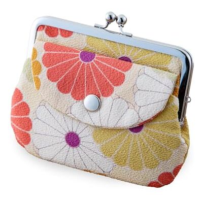 NOREN Portefeuille vintage à motif floral avec verrou pour monnaie Fabriqué au Japon Pour femme, KIKKA Chrysanthème Jaune, Large, Rétro NOREN Portefeuille vintage à motif floral avec verrou pour monnaie Fabriqué au Japon Pour femme, KIKKA Chrysanthème Jaune, Large, Rétro