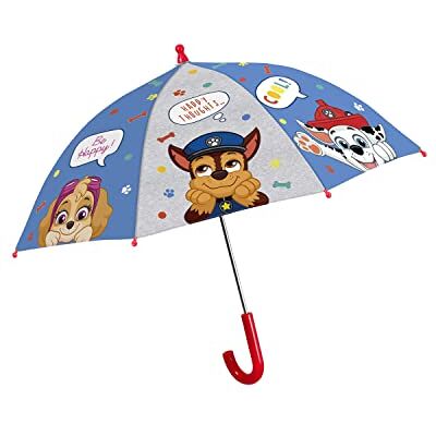 p:os 30873088 Paw Patrol Parapluie pour enfant résistant au vent avec ouverture automatique et structure en fibre de verre solide, diamètre : env. 66 cm, multicolore, Klein p:os 30873088 Paw Patrol Parapluie pour enfant résistant au vent avec ouverture automatique et structure en fibre de verre solide, diamètre : env. 66 cm, multicolore, Klein