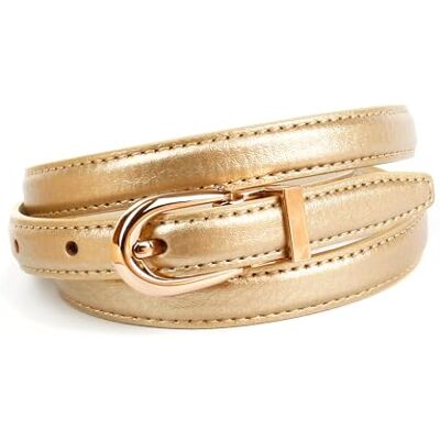 Crown Ledergürtel in Gold 15mm Breit Go43stg Ceinture Femme Crown Ledergürtel in Gold 15mm Breit Go43stg Ceinture Femme