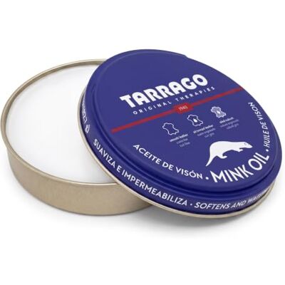Tarrago Mink Oil 100 ml Graisse enrichie en huile de vison pour maroquinerie Pâte de remplissage pour réparer toutes sortes de chaussures sur les surfaces en cuir, Transparent Neutral, 100 ml (Lot Tarrago Mink Oil 100 ml Graisse enrichie en huile de vison pour maroquinerie Pâte de remplissage pour réparer toutes sortes de chaussures sur les surfaces en cuir, Transparent Neutral, 100 ml (Lot
