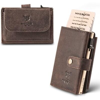 MATADOR Miami Slim Wallet Étui pour cartes de crédit en cuir avec porte-cartes pop-up Avec protection RFID et compartiment à monnaie Mini portefeuille Petit portefeuille pour homme avec boîte MATADOR Miami Slim Wallet Étui pour cartes de crédit en cuir avec porte-cartes pop-up Avec protection RFID et compartiment à monnaie Mini portefeuille Petit portefeuille pour homme avec boîte