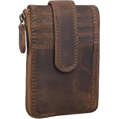 STILORD "Archer" Vintage Porte-clés cuir Mini porte-cartes Petit porte-monnaie Porte-clés RFID Organiseur Porte-clés avec boîte cadeau Couleur:marron moyen STILORD "Archer" Vintage Porte-clés cuir Mini porte-cartes Petit porte-monnaie Porte-clés RFID Organiseur Porte-clés avec boîte cadeau Couleur:marron moyen