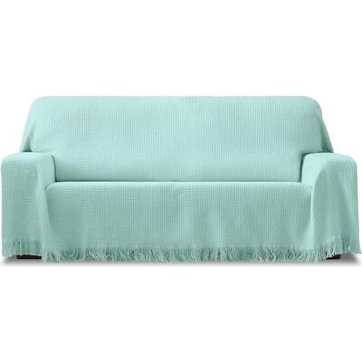 ECOMMERC3 Foulard multifonction réversible, tissu jacquard, avec franges, couleur turquoise, idéal pour canapé ou lit, respirant et toucher doux ECOMMERC3 Foulard multifonction réversible, tissu jacquard, avec franges, couleur turquoise, idéal pour canapé ou lit, respirant et toucher doux