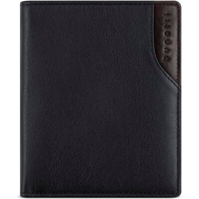 bugatti Corso DeLuxe portefeuille vertical, rabat, unisexe, cuir de vachette nappa, noir bugatti Corso DeLuxe portefeuille vertical, rabat, unisexe, cuir de vachette nappa, noir