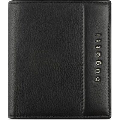 bugatti Nome portefeuille portrait en cuir de veau véritable, porte-monnaie avec protection RFID, noir bugatti Nome portefeuille portrait en cuir de veau véritable, porte-monnaie avec protection RFID, noir